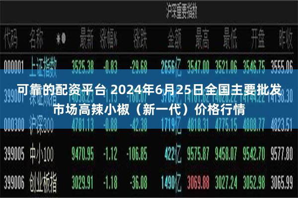 可靠的配资平台 2024年6月25日全国主要批发市场高辣小椒（新一代）价格行情